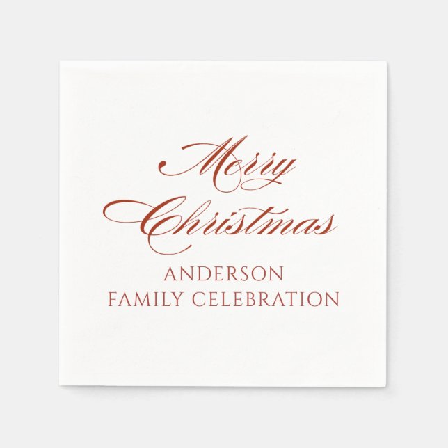 Serviette En Papier Simple Moderne Joyeux Noël  (Devant)