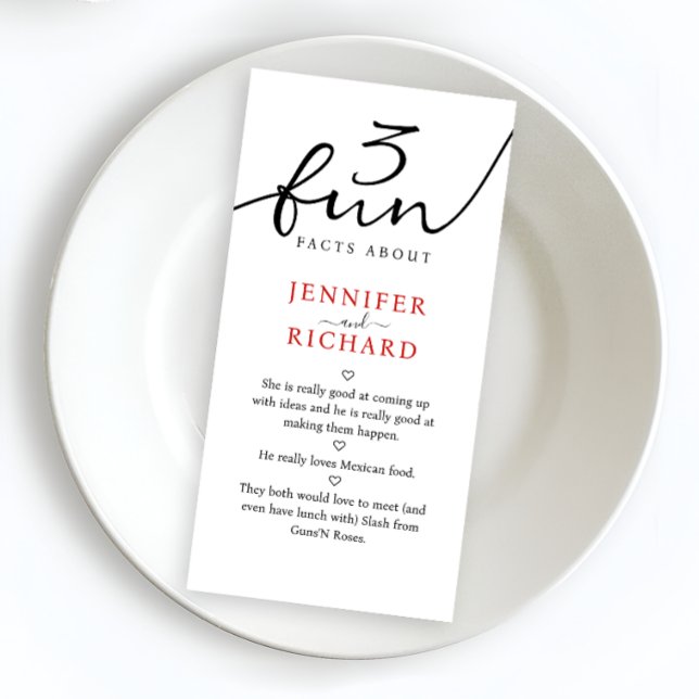 Serviette En Papier Simple Moderne Mariage Et Groom Fun Faits (Créateur téléchargé)