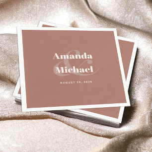 Serviette En Papier Simple moderne minimaliste Mariage en terre cuite