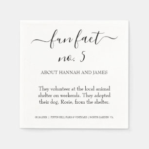 Serviette En Papier Simple moderne noir Script amusant Fait 5 Mariage