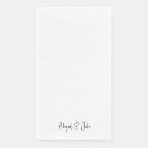 Serviette En Papier Simple moderne Noms de script II Mariage