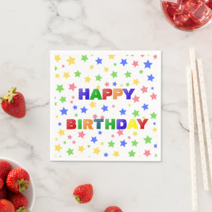 Serviette En Papier Simple moderne Pastel Star fête d'anniversaire col