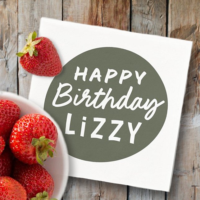 Serviette En Papier Simple moderne personnalisé non photo voeux d'anni (Créateur téléchargé)