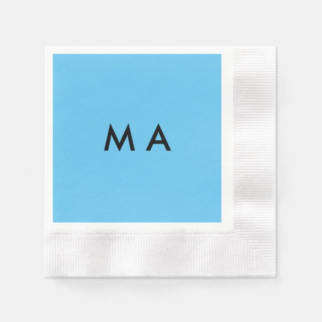 Serviette En Papier Simple monogramme ajouter votre nom lettre man min (Devant)