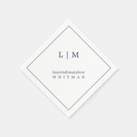 Simple Monogramme Bleu Marine Élégant pour Mariage