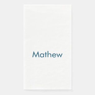 Serviette En Papier simple monogramme de lettre initiale ajoutez votre