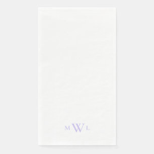 Serviette En Papier Simple Monogramme de Mariage au Lavande 