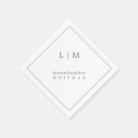 Simple Monogramme Gris Foncé Élégant de Mariage