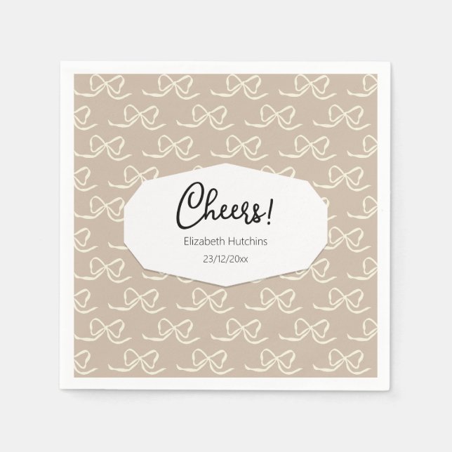 Serviette En Papier Simple motif de nœud moderne (Devant)