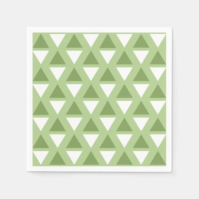 Serviette En Papier Simple motif géométrique vert pastel (Devant)