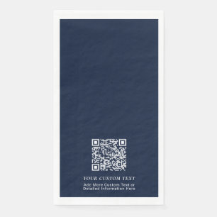 Serviette En Papier Simple Navy Custom QR Code Entreprise Promotionnel