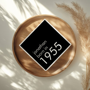 Serviette En Papier Simple né en 1955 Black 70th Birthday Party