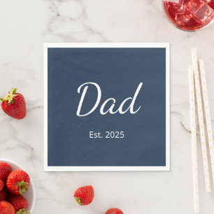 Serviette En Papier Simple New Papa Minimaliste Fête des pères bleue