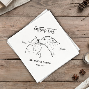 Serviette En Papier Simple Nous faisons trop Chien Chat Mariage Nom de