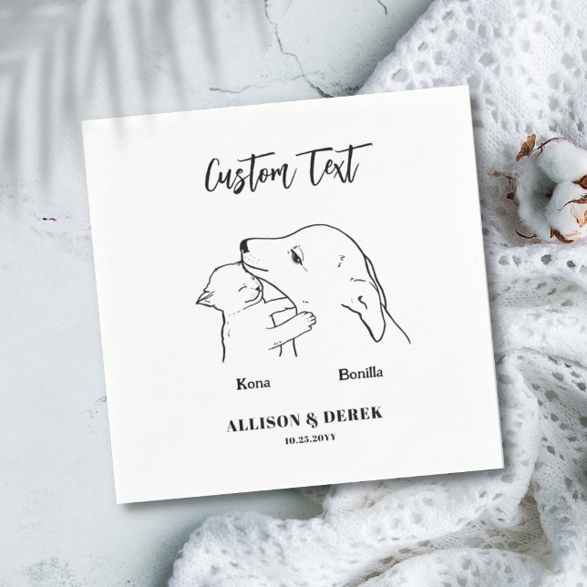 Serviette En Papier Simple Nous faisons trop Chien Chat Mariage Nom de (Créateur téléchargé)