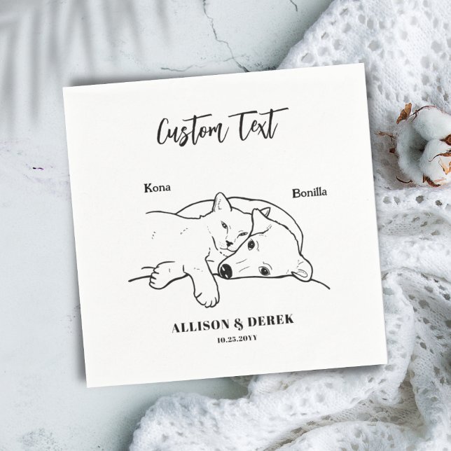 Serviette En Papier Simple Nous faisons trop Chien Chat Mariage Nom de (Créateur téléchargé)