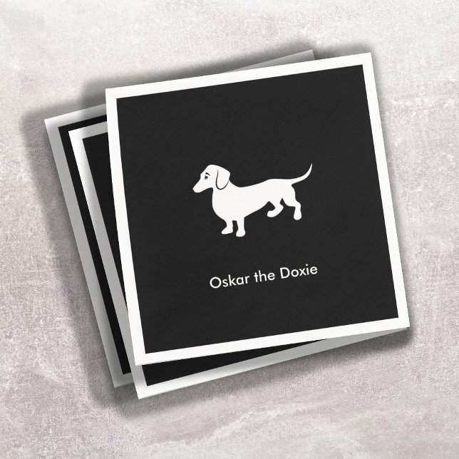 Serviette En Papier Simple personnalisable Dachshund (Créateur téléchargé)
