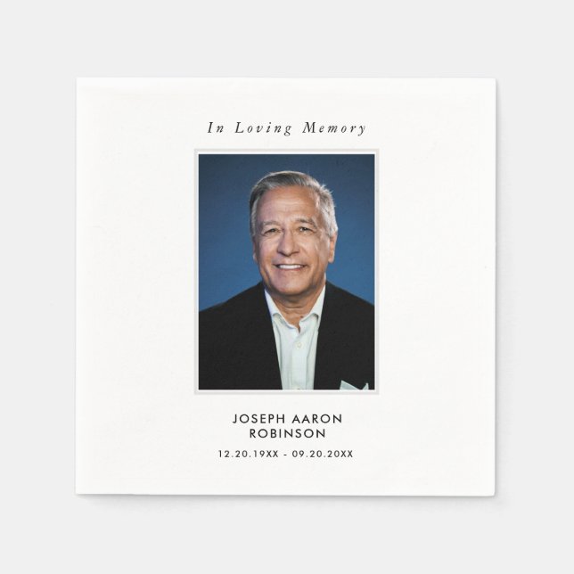 Serviette En Papier Simple Photo de Funérailles Sympathie Mémorial (Devant)