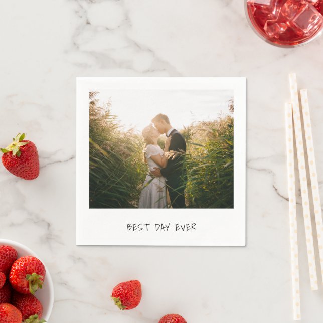 Serviette En Papier Simple Photo Mignon Mariage Moderne (En situation)