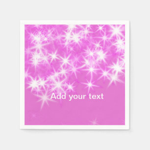 Serviette En Papier Simple pink glitter sparkle stars add your text t