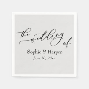 Serviette En Papier Simple Police de caractères de luxe Le mariage de
