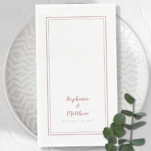 Serviette En Papier Simple Rose Poussiéreux Dîner de Mariage Moderne M
