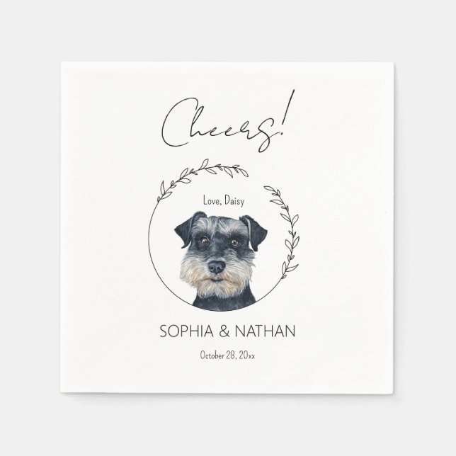 Serviette En Papier Simple Schnauzer Mariage Cocktail  Napkins (Devant)