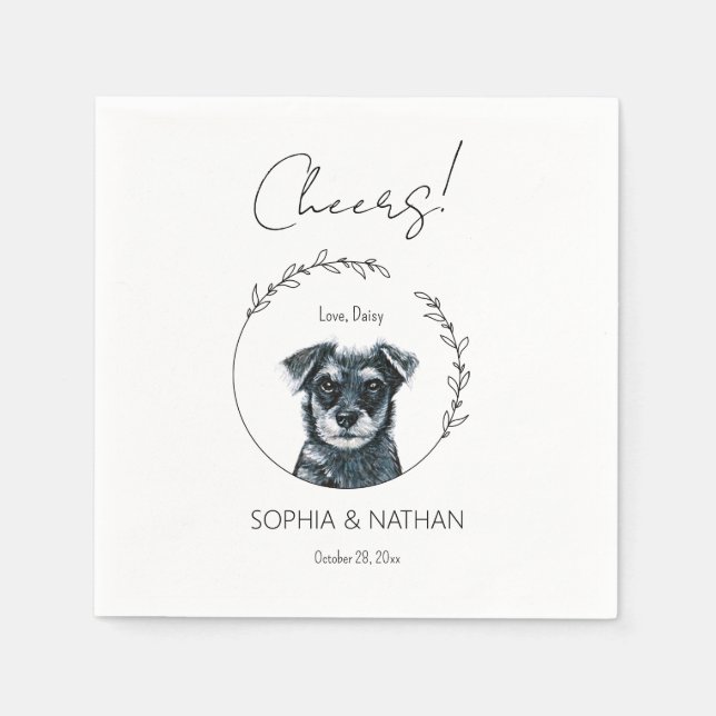 Serviette En Papier Simple Schnauzer Mariage Cocktail  Napkins (Devant)