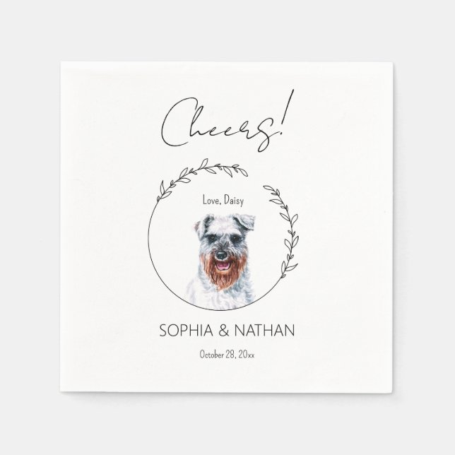 Serviette En Papier Simple Schnauzer Mariage Cocktail  Napkins (Devant)