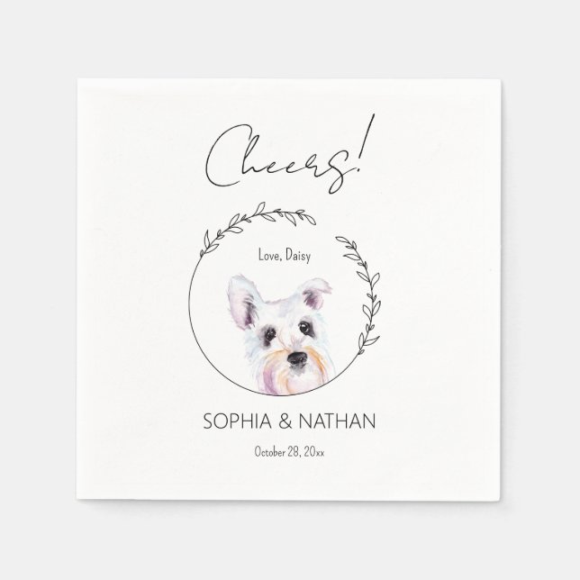 Serviette En Papier Simple Schnauzer Mariage Cocktail  Napkins (Devant)