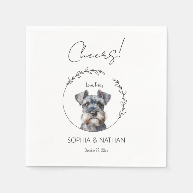 Serviette En Papier Simple Schnauzer Mariage Cocktail  Napkins (Devant)