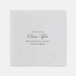 Serviette En Papier Simple Script Fun Fact Réception de mariage