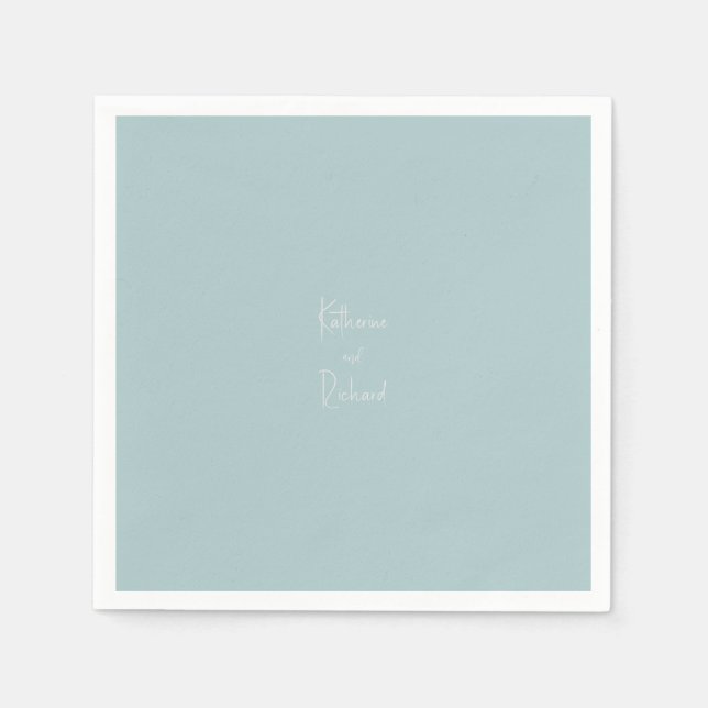 Serviette En Papier Simple Seafoam Custom Wedding Cocktail Serviettes (Devant)