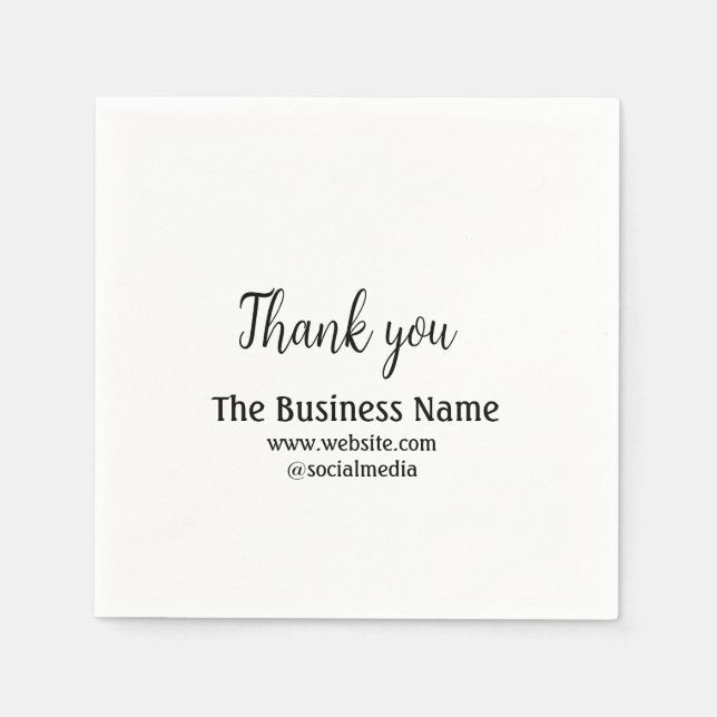 Serviette En Papier Simple thank you add business name details text  t (Devant)