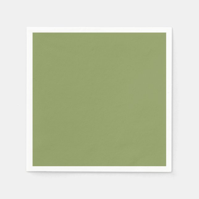 Serviette En Papier Simple Vert Moussu Sans Typographie (Devant)