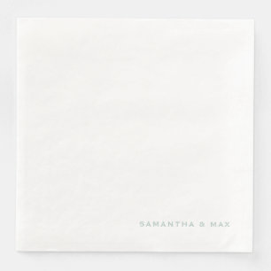 Serviette En Papier Simple White Seafoam CouNames Dîner