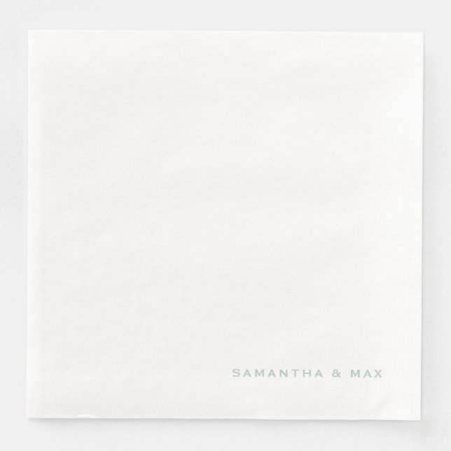 Serviette En Papier Simple White Seafoam CouNames Dîner (Devant)