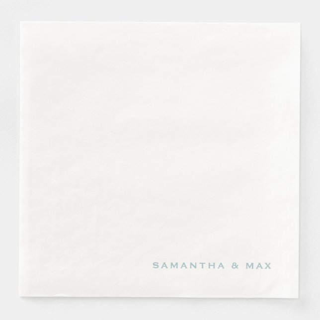 Serviette En Papier Simple White Seafoam CouNames Dîner (Devant)