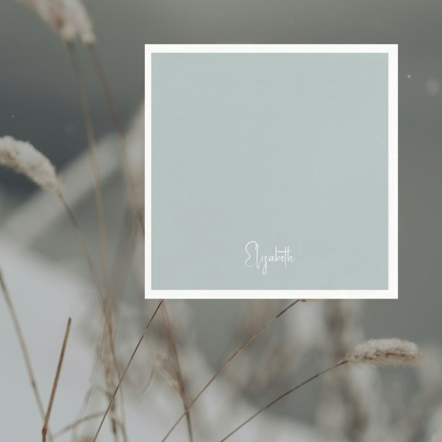 Serviette En Papier Simple Winter Icy Blue Personalized Cocktail (Créateur téléchargé)