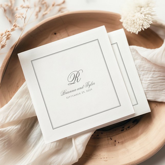 Serviette En Papier Simplement Élégantes Serviettes de Mariage à Monog (Créateur téléchargé)