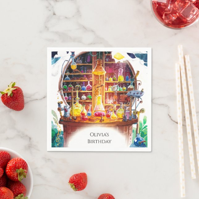 Serviette En Papier Simples enfants Magicien scientifique Anniversaire (En situation)