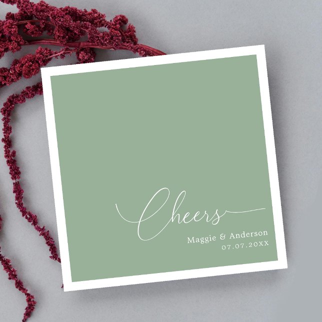 Serviette En Papier Simplicité dans le style : encouragements à Mariag (Simplicity in Style: Cheers to Forever Wedding Napkins)