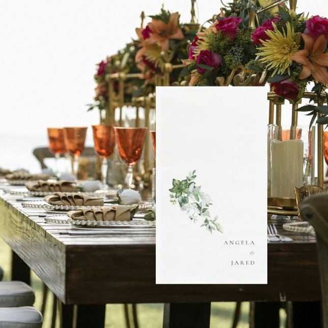 Serviette En Papier Simplicité et aquarelle Ivy Mariage Couple Names (Créateur téléchargé)