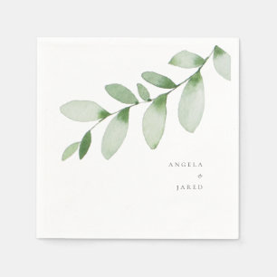 Serviette En Papier Simplicité & Foliage Mariage Cocktail personnalisé