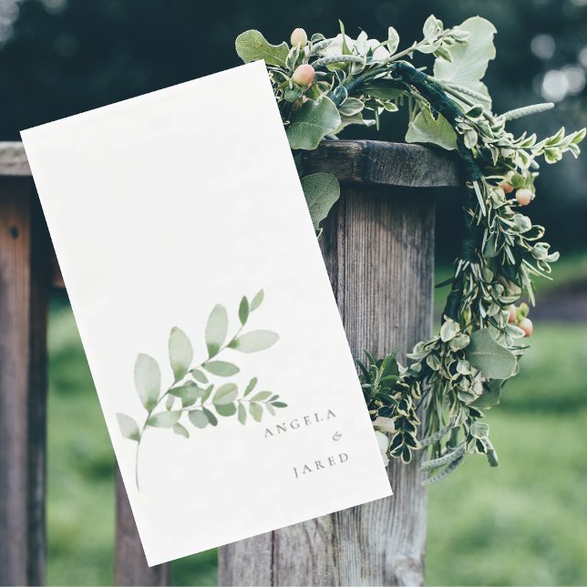 Serviette En Papier Simplicité & Foliage Mariage Nom de couple (Créateur téléchargé)