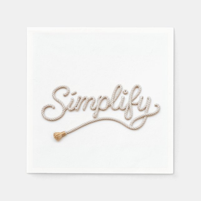 Serviette En Papier Simplify Rope Text (Devant)