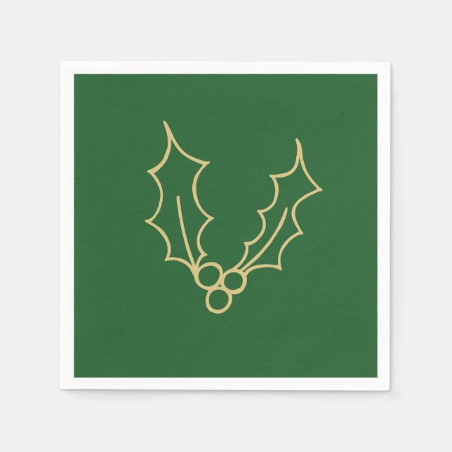 Serviette En Papier Simply Christmas Collection - Holly (Devant)