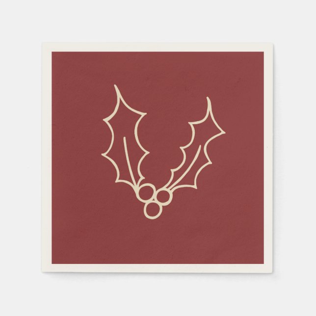 Serviette En Papier Simply Christmas Collection - Holly (Devant)