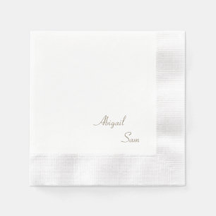 Serviette En Papier Simply Gold Text Mariage élégant Cocktail moulé