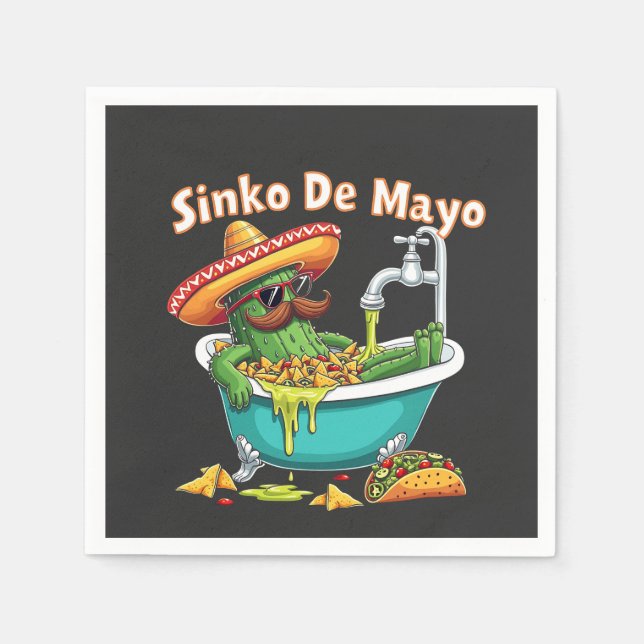 Serviette En Papier Sinko de Mayo"Funny Cinco de Mayo Cactus (Devant)